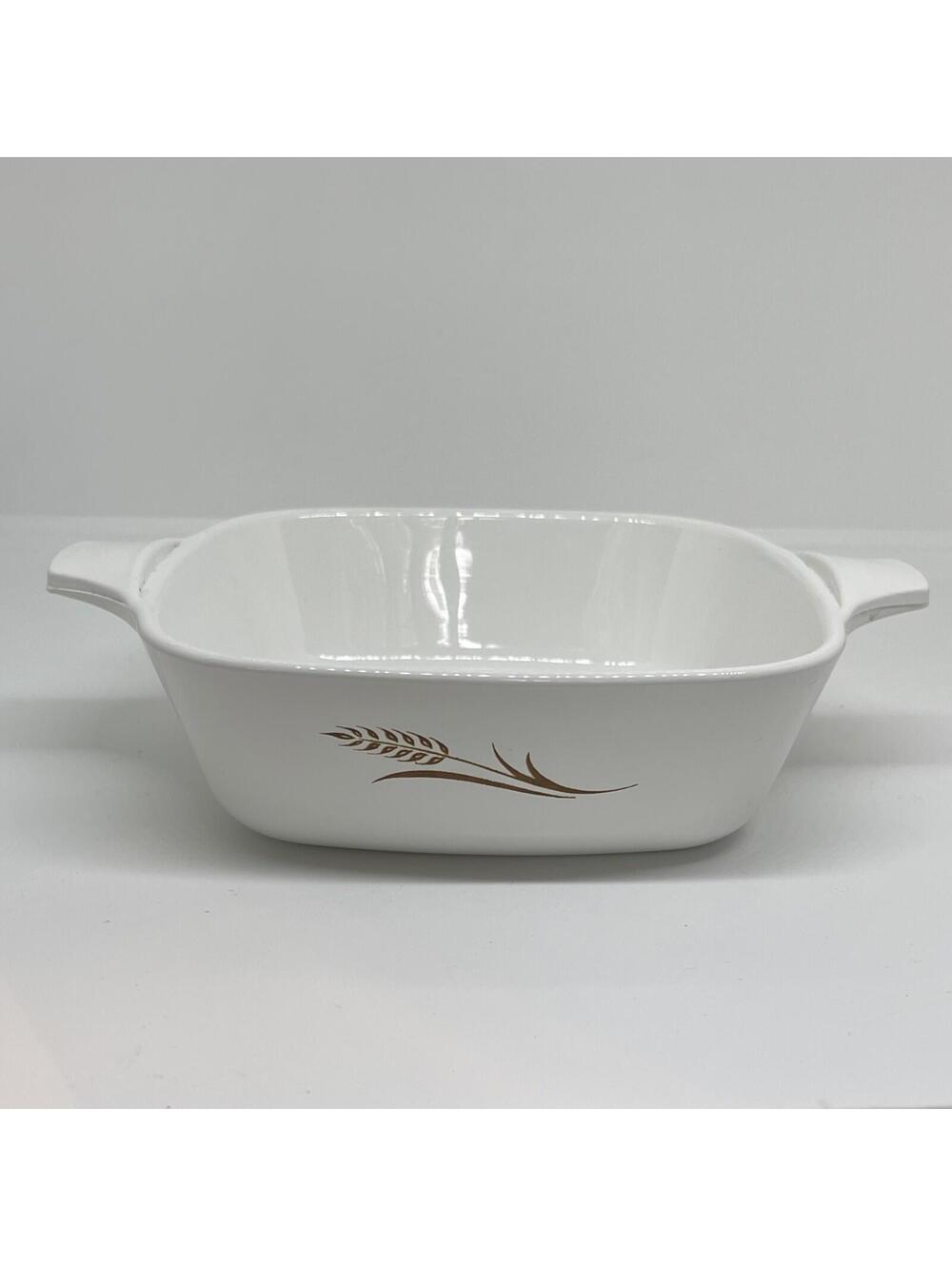 Vintage Corningware 5x5” Casserole No Lid Wheat Pattern